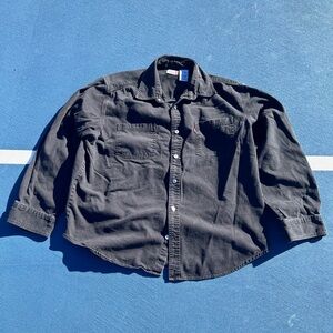 Vintage Y2K Levis Jeans Western Style Metal Button Down Denim Shirt Mens XL
